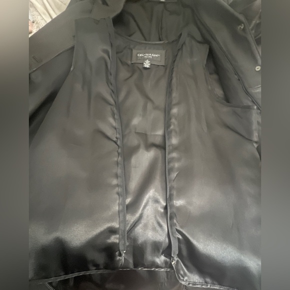 CENTIGRADE Womens Genuine Leather Trench Coat Size 1X - Picture 9 of 12